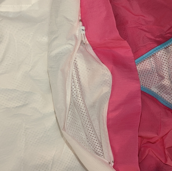 Champion Anorak/ Windbreaker Pullover In Baby Blue/Pink/White, Size S - Picture 6 of 6
